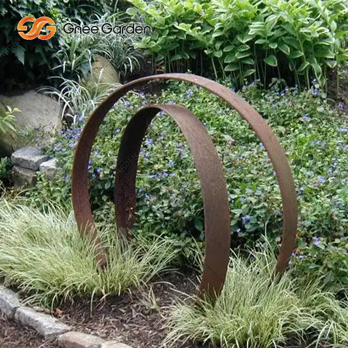 Corten Circle Garden Sculpture GN-SS-016 image 4