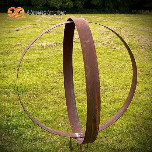 Corten Circle Garden Sculpture GN-SS-016 image 3