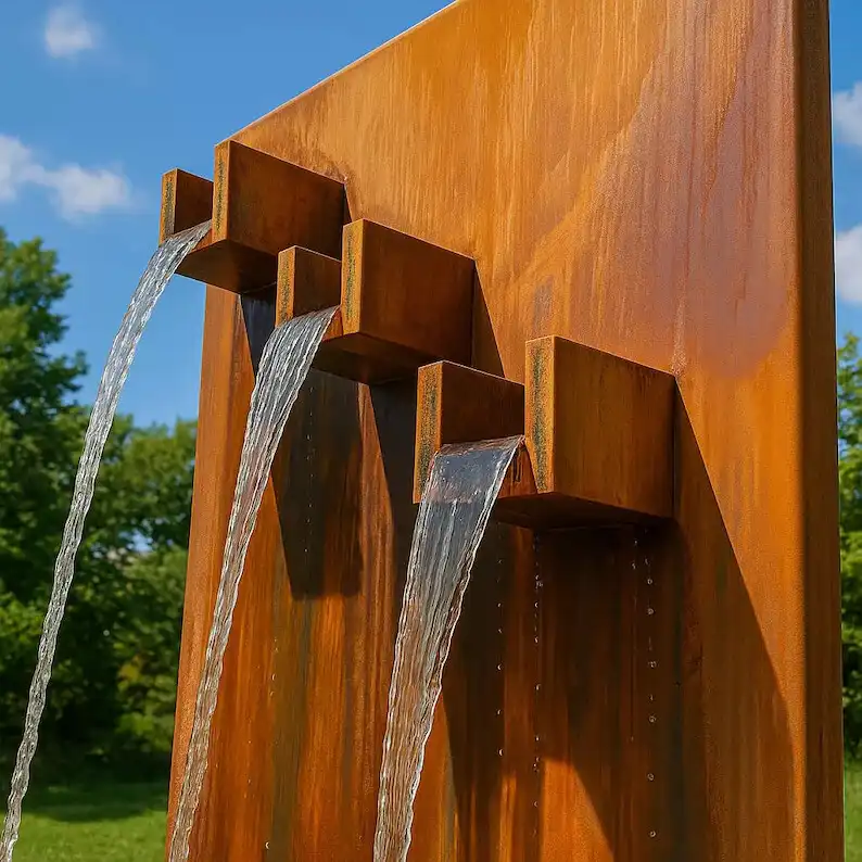 Custom Corten Steel Water Wall Fountain image 2