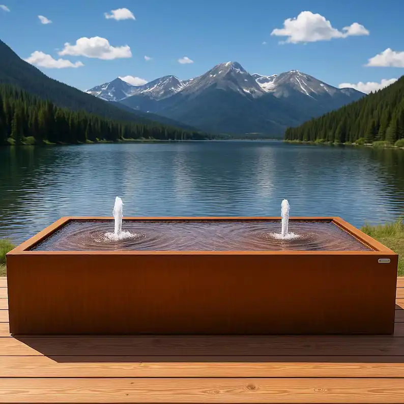 Rectangular Corten steel Water Table image 2