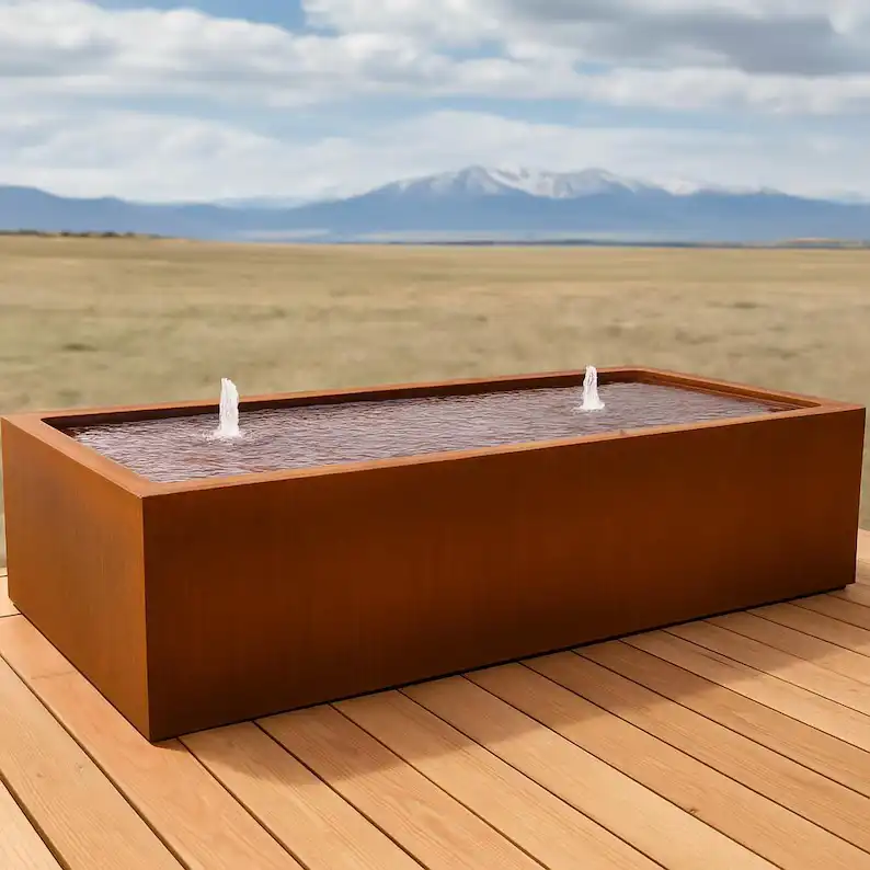 Rectangular Corten steel Water Table image 3