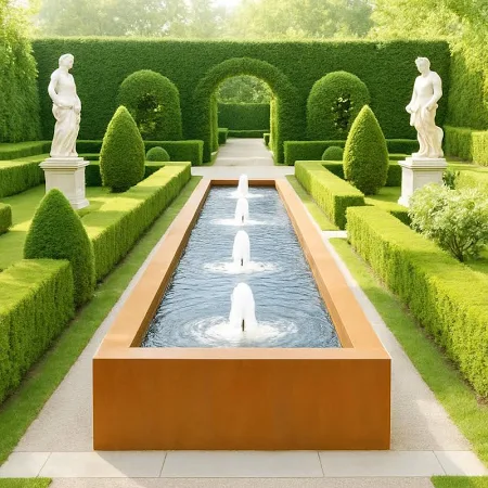 Rectangular Corten steel Water Table image 5