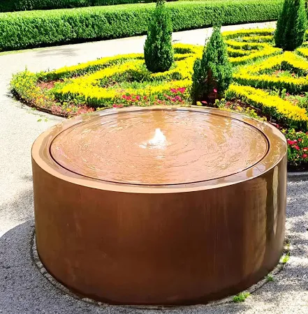 Corten Steel Reflection Pool Circle Fountain image