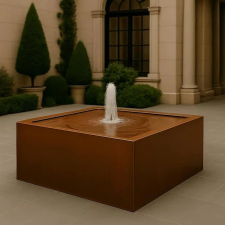 Square Corten Steel Water Fountain image 2