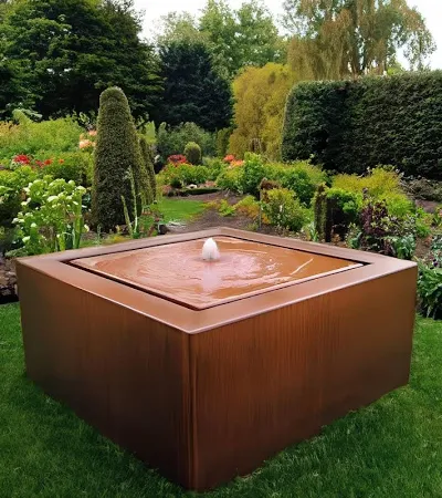 Square Corten Steel Water Fountain image 3