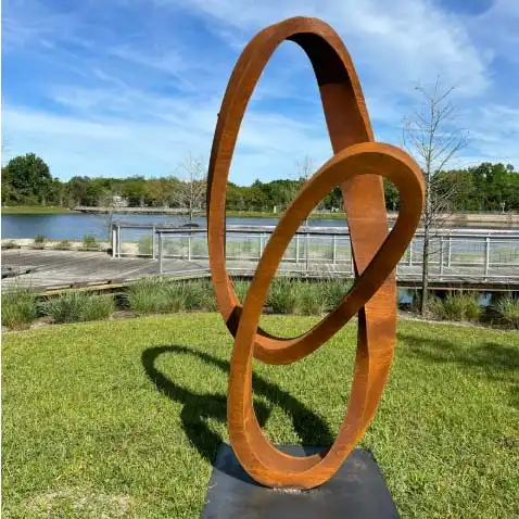 Modern Large Corten Steel Garden Sculpture for Sale Outdoor image