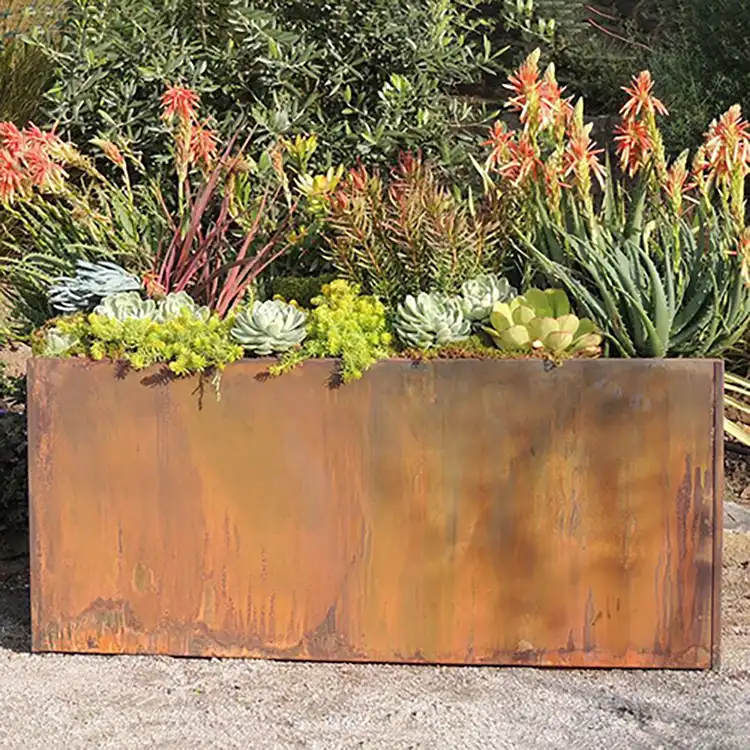 GN-PR-1034 Corten Steel Square Garden Pots image 5