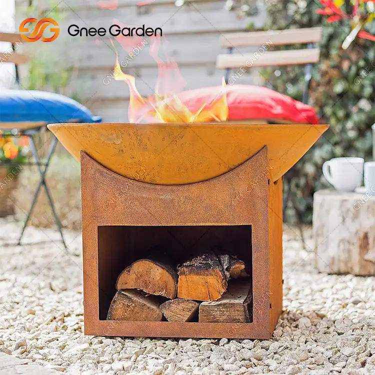 Patio Garden Outdoor Camping Corten Steel Rust Fire Pit image 5