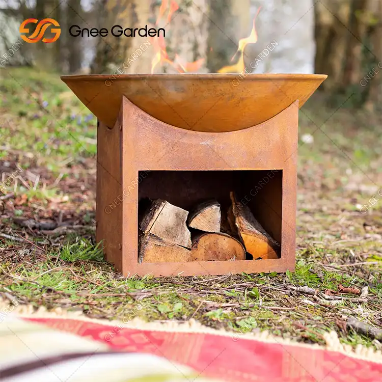 Patio Garden Outdoor Camping Corten Steel Rust Fire Pit image 4
