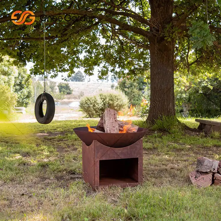 Patio Garden Outdoor Camping Corten Steel Rust Fire Pit image 2