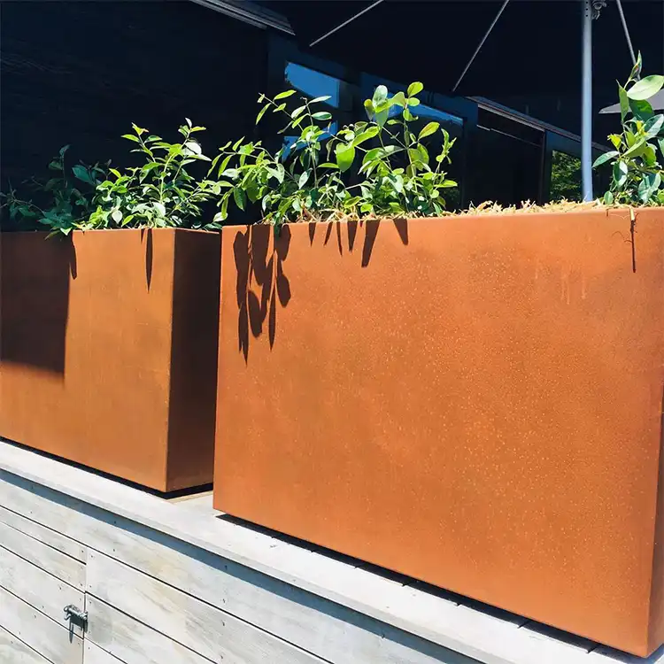 GN-PR-1001 Corten Steel Outdoor Rectangular Planters image 2