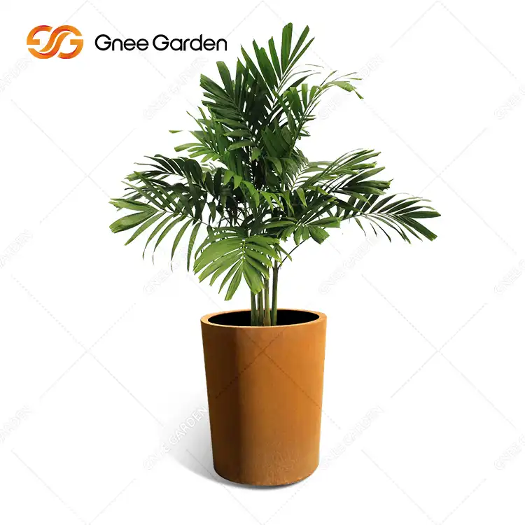 GN-PR-1102 Modern Corten Steel Cylinder Garden Planters image 2