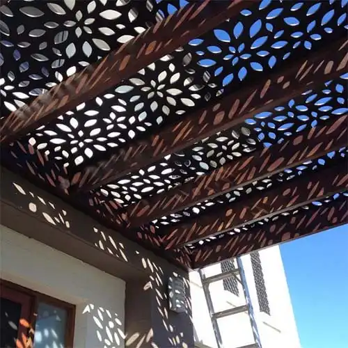 Custom Corten Pergola With Canopy GN-PG-111 image