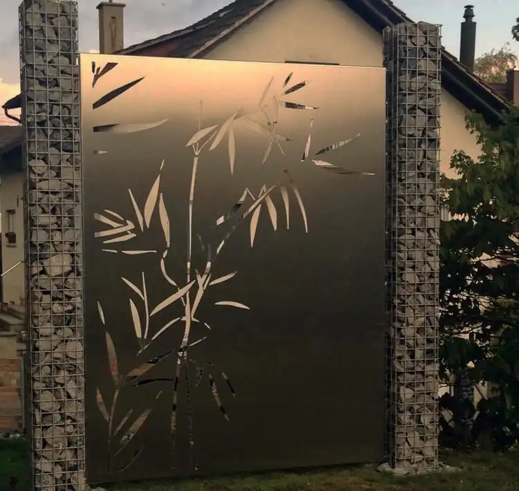 GN-SP-1336 Corten Decorative Fence Panel With Bamboo Design image 4