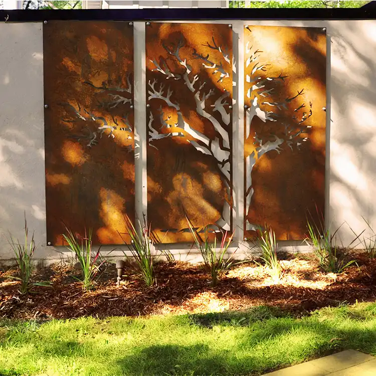 Custom Corten Steel Privacy Panels Decorative Screens for Outdoor Use image